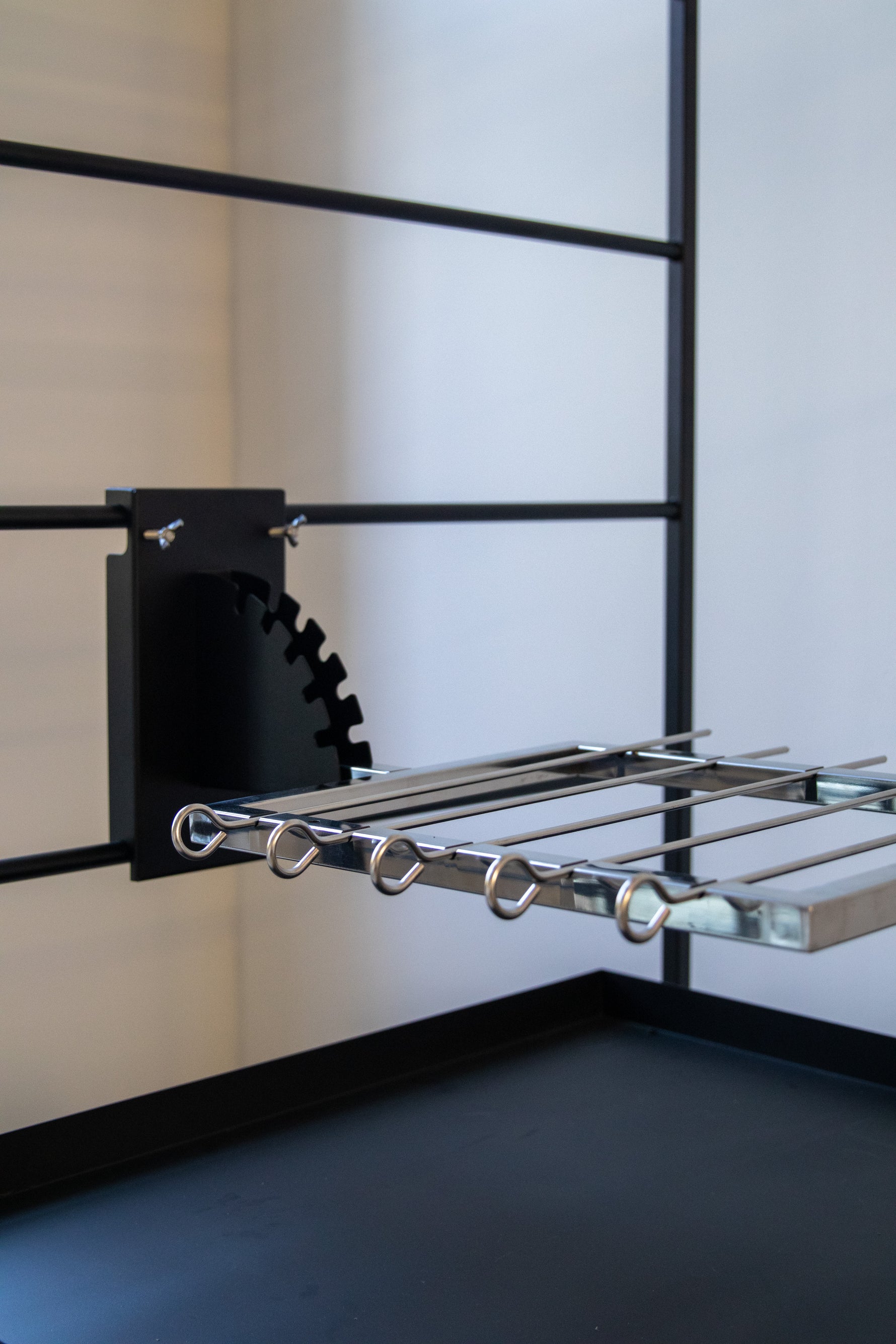 Brazilian Churrasco skewer set with 5 stainless steel skewers and grill frame